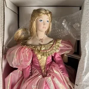 Poupée Porcelaine Cendrillon Franklin Mint 1987, 49cm, Collection Royaume-Uni